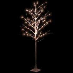 Greatstore Bílá bříza 128 teplých bílých LED diod 220 cm