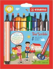 Stabilo Fixy "Trio Scribbi", sada, odpružený hrot, 1,5-2mm, 8 ks/bal., 368/8-03/ 368/8-01