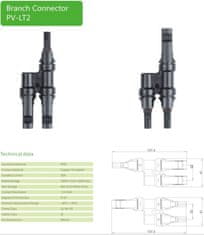 HADEX Rozbočení MC-4, 1x konektor, 2x zdířka /MC4/