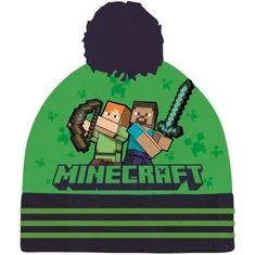 Fashion UK Zimní čepice s bambulí Minecraft - Alex a Steve