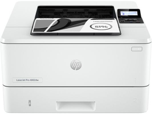 Tiskárna HP Laserjet Pro 4002dw černobílá laserová vhodná do kanceláře doma domácí tiskárna USB gigabit Wi-Fi Bluetooth zásobník LCD displej