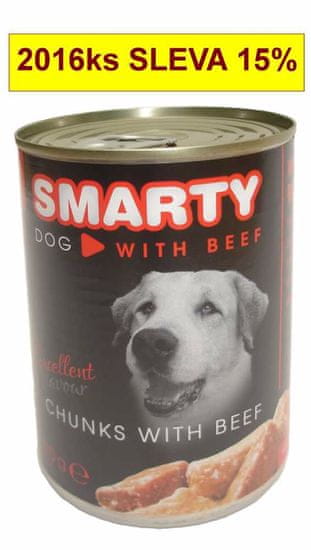 Smarty Dog Hovězí chunks, konzerva 410 g