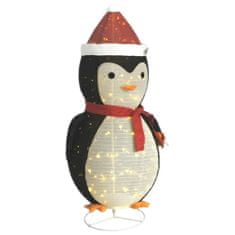 Greatstore Dekorativní vánoční tučňák s LED luxusní tkanina 180 cm