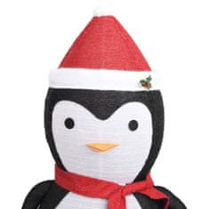 Greatstore Dekorativní vánoční tučňák s LED luxusní tkanina 180 cm