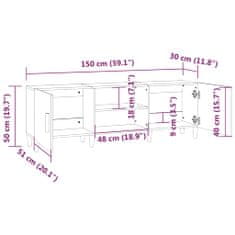 Vidaxl TV skříňka šedá sonoma 150 x 30 x 50 cm kompozitní dřevo