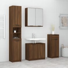 Vidaxl 4dílná sada koupelnových skříněk hnědý dub kompozitní dřevo