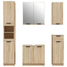 Vidaxl 5dílná sada koupelnových skříněk dub sonoma kompozitní dřevo