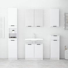 Vidaxl 5dílná sada koupelnových skříněk lesklá bílá kompozitní dřevo