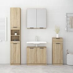 Vidaxl 4dílná sada koupelnových skříněk dub sonoma kompozitní dřevo