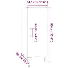 Vidaxl Příborník kouřový dub 34,5 x 34 x 90 cm kompozitní dřevo