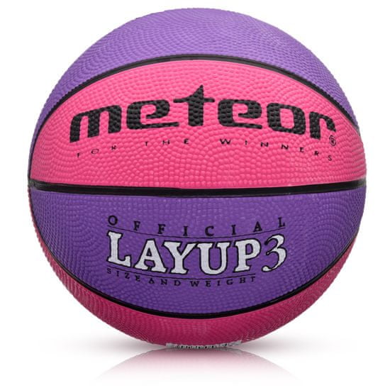 Meteor Basketbalový míč LAYUP vel.3, růžovo-fialový D-362