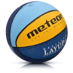 Meteor Basketbalový míč LAYUP vel.4, modro-žlutá D-359