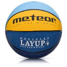 Meteor Basketbalový míč LAYUP vel.4, modro-žlutá D-359