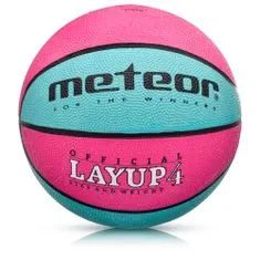 Meteor Basketbalový míč LAYUP vel.4, růžovo-modrý D-358 