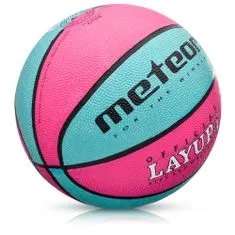 Meteor Basketbalový míč LAYUP vel.4, růžovo-modrý D-358 