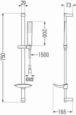 Mexen Saber db72 set umyvadlové a sprchové baterie s příslušenstvím, černá (72104DB72-70)