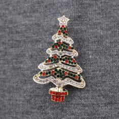 Pinets® Brož slavnostní barevný vánoční strom s hvězdou