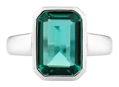 Preciosa Nádherný otevřený prsten se zeleným zirkonem Preciosa Atlantis 5355 94 (Obvod L (56 - 59 mm))
