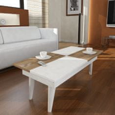 Hanah Home Konferenční stolek Castrum - White, Walnut, Bílá, Ořech