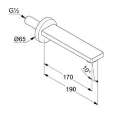 Kludi KLUDI ZENTA SL Vanový výtok 170mm 4860005 - Kludi