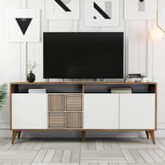 Hanah Home Skříňka Milan - Walnut, White, Ořech, Bílá