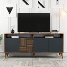 Hanah Home Skříňka Milan - Walnut, Anthracite, Ořech, Antracitová