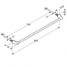 Kludi KLUDI AMBA Držák osušky 850mm, chrom 5397905 - Kludi