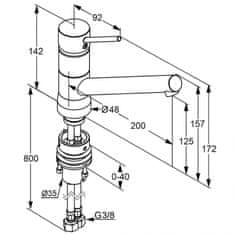 Kludi KLUDI SCOPE Dřezová baterie sklopná pod okno, chrom 339380575 - Kludi