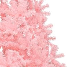 Greatstore Umělý poloviční vánoční stromek se stojanem růžový 210 cm PVC