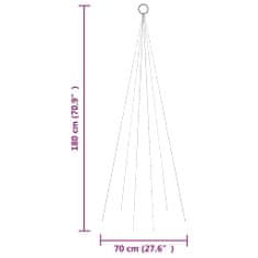 Vidaxl Vánoční stromek na stožár 108 studených bílých LED diod 180 cm