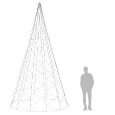 Vidaxl Vánoční stromek na stožár 1 400 modrých LED diod 500 cm
