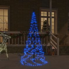 Greatstore Vánoční stromek na stožár 200 modrých LED diod 180 cm