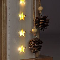 Solight Solight vánoční LED dřevěná dekorace, hvězda, 2x AA 1V237