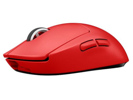 Štýlová optická počítačová myš Logitech G Pro X Superlight, červená (910-006784) ultra ľahká tichá presná citlivosť DPI 100 25600 senzor HERO 25K Lightspeed technológia bezdrôtové pripojenie