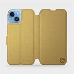 Mobiwear Flip pouzdro na mobil Apple iPhone 14 - C_GOS Gold&Gray