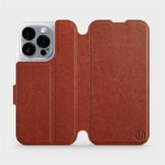 Mobiwear Flip pouzdro na mobil Apple iPhone 14 Pro - C_BRS Brown&Gray