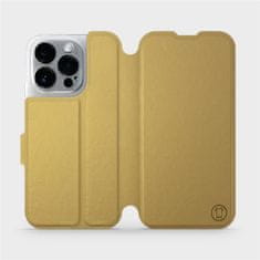 Mobiwear Flip pouzdro na mobil Apple iPhone 14 Pro - C_GOS Gold&Gray