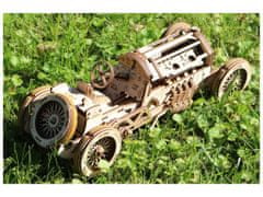 UGEARS U-9 Grand Prix Auto - dřevěný DIY mechanický model - 3D puzzle