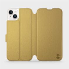 Mobiwear Flip pouzdro na mobil Apple iPhone 14 Plus - C_GOS Gold&Gray