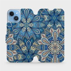 Mobiwear Flip pouzdro na mobil Apple iPhone 14 - V108P Modré mandala květy