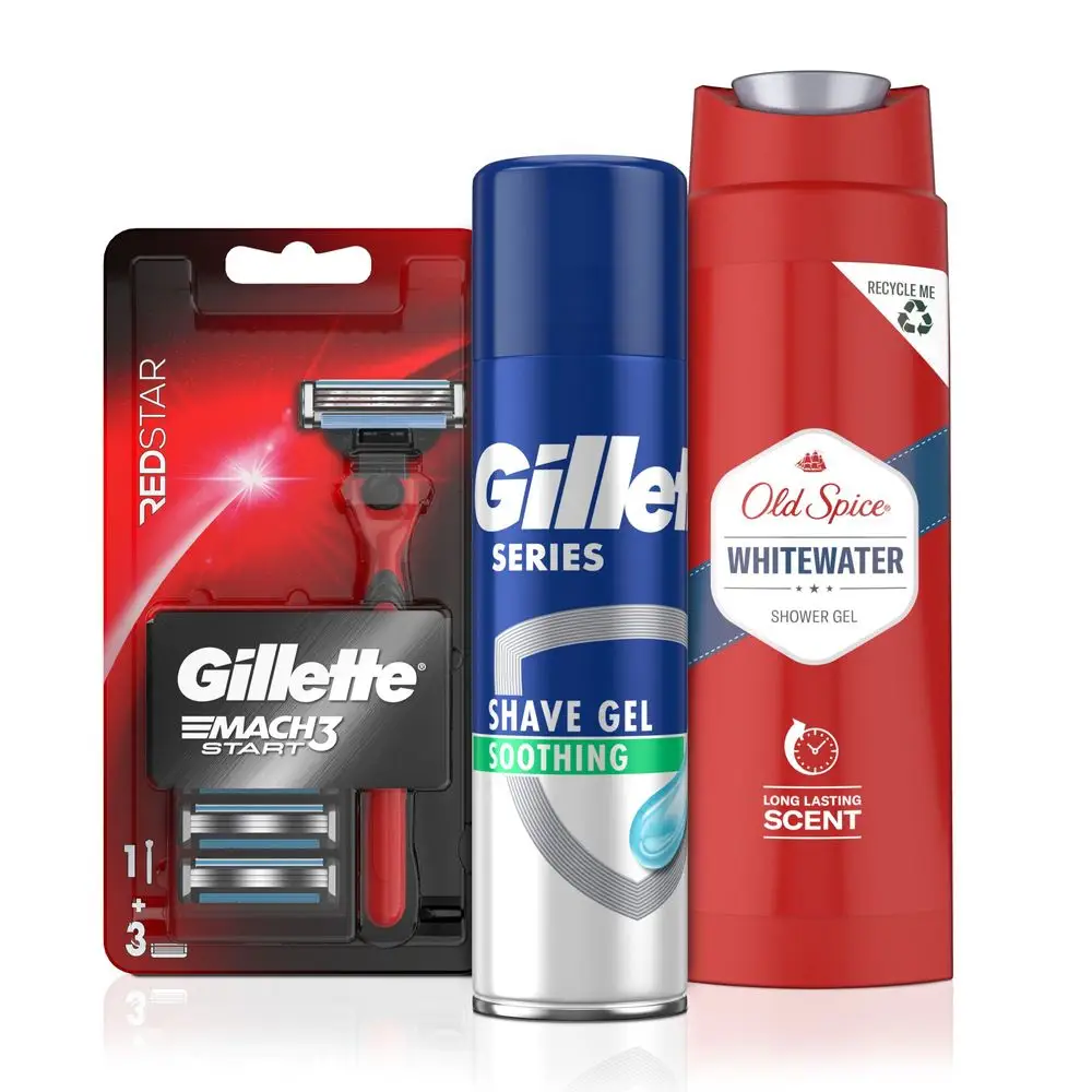 Gillette Dárková Sada Mach3 Start + Gillette Series Gel 200 ml + Old Spice Sprchový Gel 250 ml