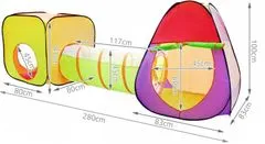Malatec 2880 Dětský stan a hrací domeček s tunelem včetně 200 míčků