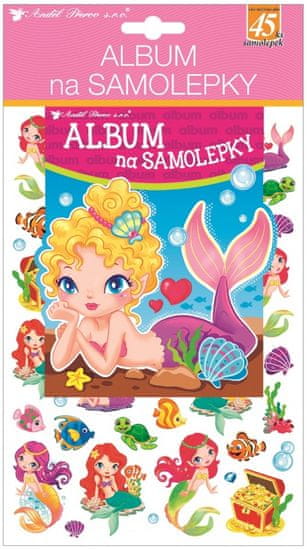 Anděl Přerov Album na samolepky hologram 45 samolepek 16x29 cm, mořské panny