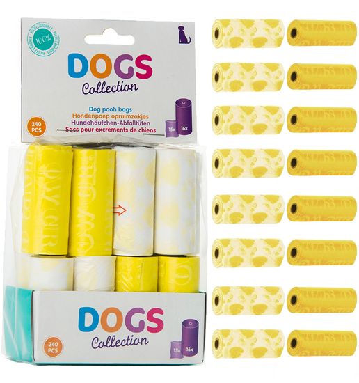 Dogs Collection Sáčky na psí exkrementy Biologicky Rozložitelné 240 KS žlutá