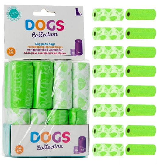 Dogs Collection Sáčky na psí exkrementy Biologicky Rozložitelné 240 KS Zelené