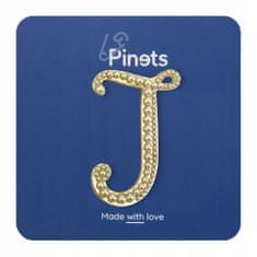 Pinets® Brož zlaté písmeno J s perlami