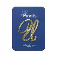 Pinets® Brož zlaté písmeno U s perlami