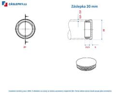 záslepky.cz Záslepka 20 mm kulatá černá erodovaná - 1 kus