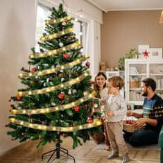 Alum online Vánoční stuha s LED ozdobami 2M - zlatá