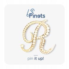 Pinets® Brož zlaté písmeno R s perlami